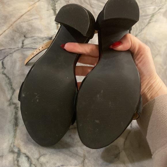 Steve Madden Carrson Suede Black Block Heels - Picture 6 of 8